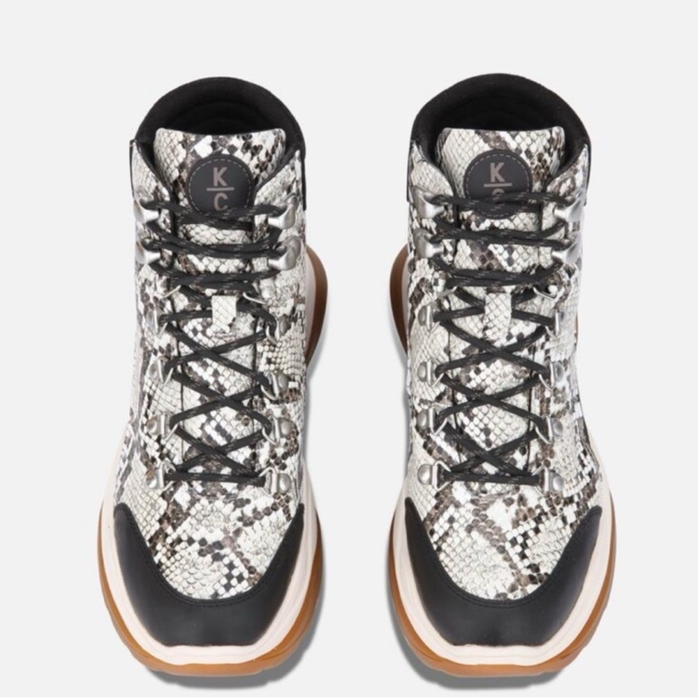 Kenneth Cole Black and White Snakeskin Sneakers